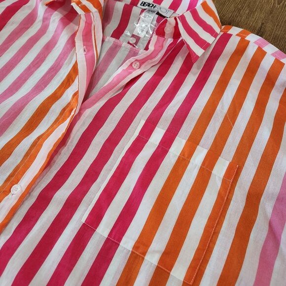 NWOT Beach Riot Oversized Alexa Stripe Top Lrg Colorful Preppy Vacay Beach Happy - Picture 7 of 12